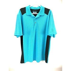 PGA Tour Airflux Blue Grey Short Sleeve Buttons Polo Golf Mens XL